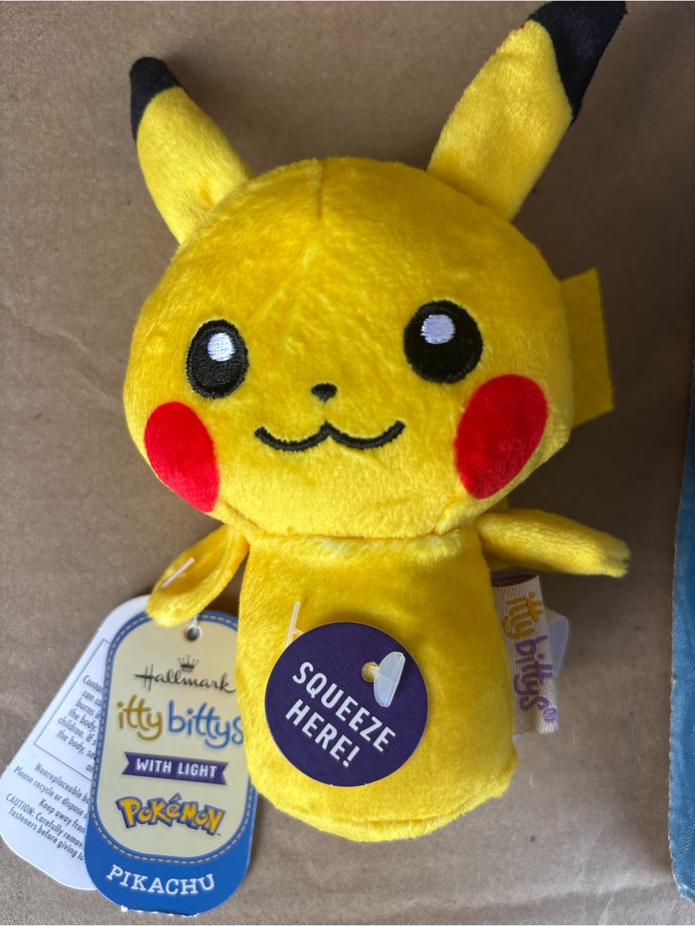 Hallmark itty bittys Pikachu Plush - Yellow with Red Light Up Cheeks